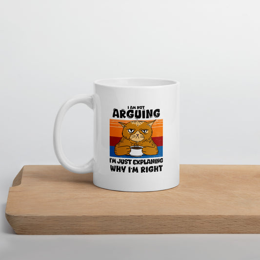 Angry Cat - White glossy mug