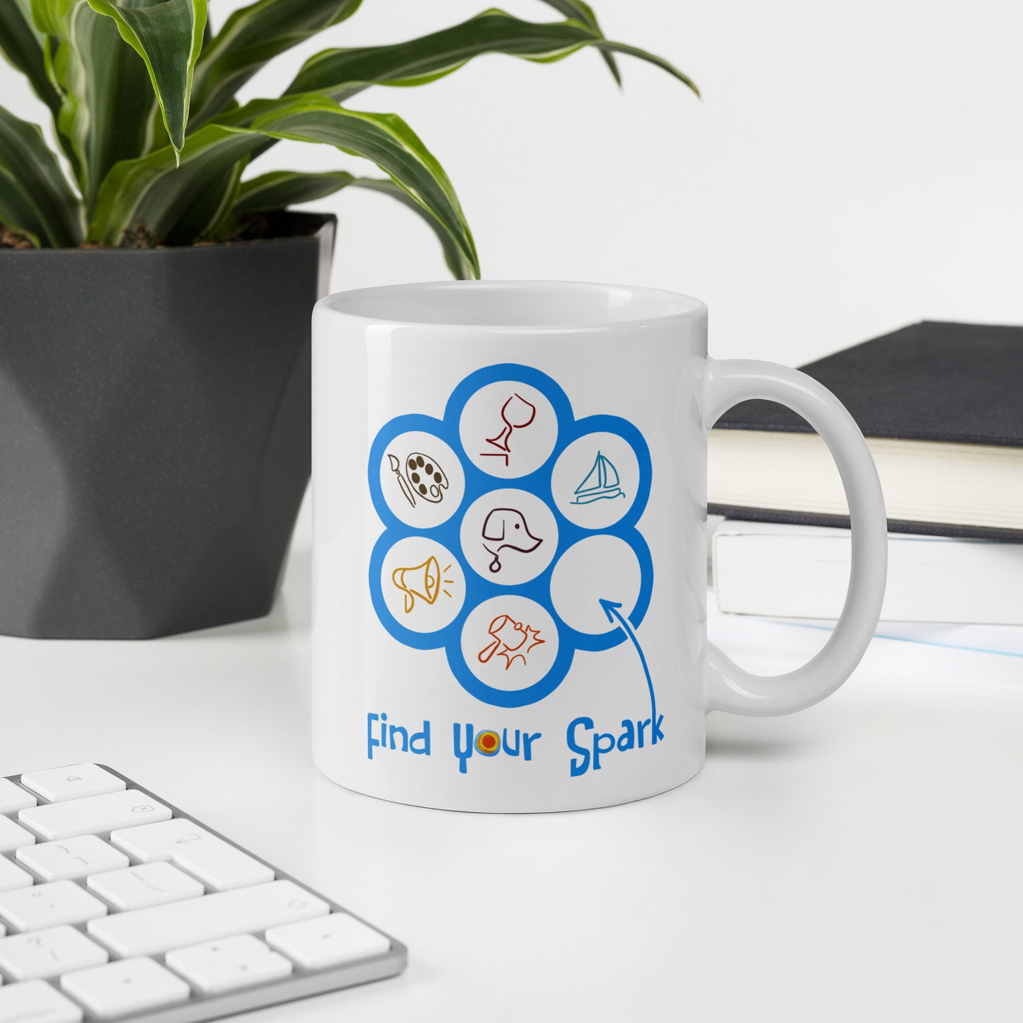 Find Your Spark! - White glossy mug